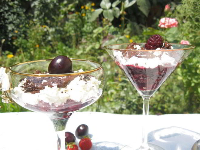 Рецепт черешневого десерта с творогом