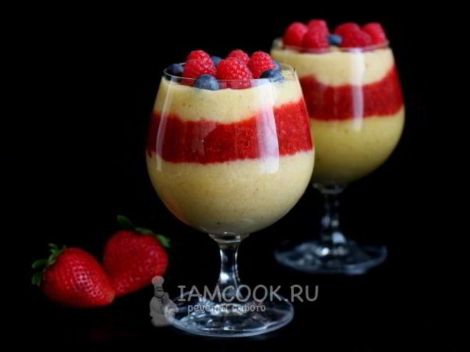 Рецепт десерта с манго, клубникой и чиа