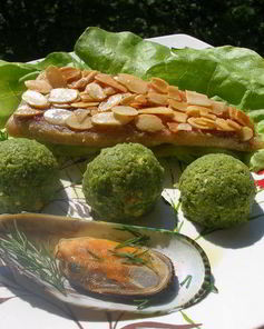 Филе окуня с сорбетом из брокколи