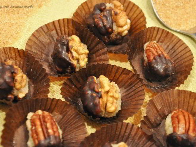 Рецепт конфеток с миндально-винной начинкой и кленовым сиропом