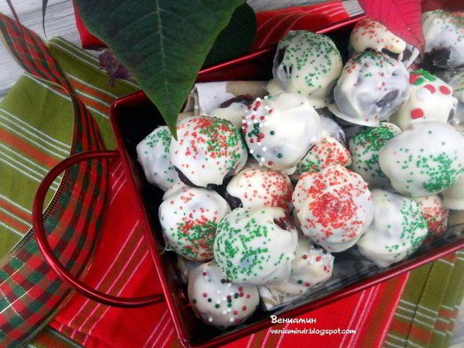 Рецепт рождественских конфет красный бархат
