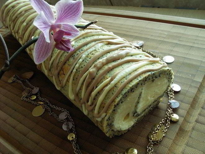 Рецепт апельсинова-макового рулет с кремом из маскарпоне