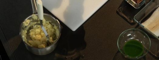 филе камбалы со сливочным кремом и красным картофельным пюре. Шаг 5