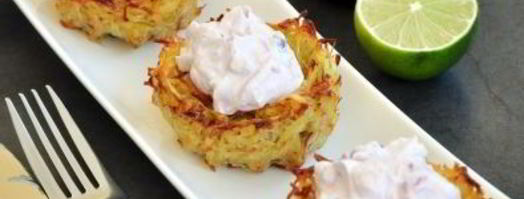 картофельные корзинки с лососем и творожно-брусничным кремом. Шаг 7