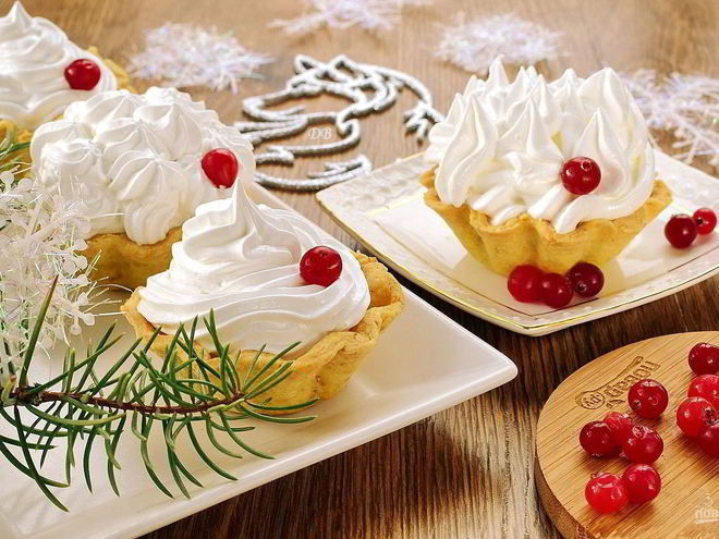 Рецепт корзиночек из нута с белковым кремом