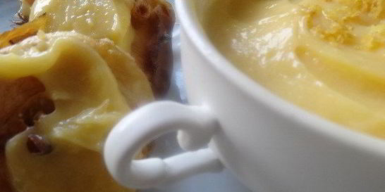 Лимонный заварной крем-десерт без муки