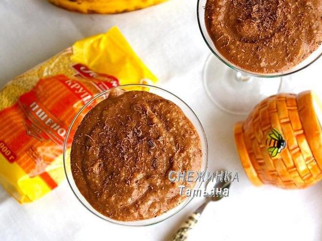 Рецепт шоколадного крема из пшена