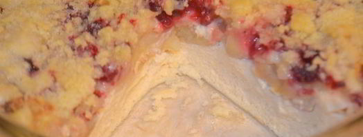 запеченный крем из ряженки с сочной начинкой и под штрейзелем. Шаг 7