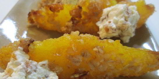 Запеченные дольки апельсинов с творожным кремом