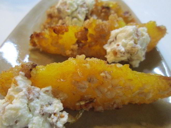 Рецепт запеченных долек апельсинов с творожным кремом