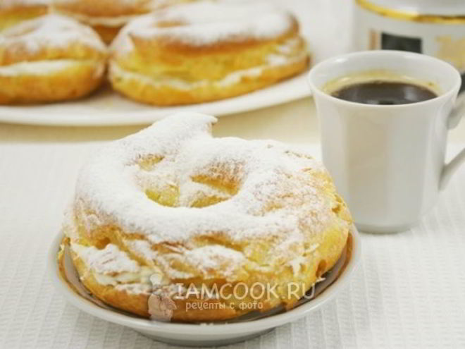 Рецепт заварных колец с творожным кремом