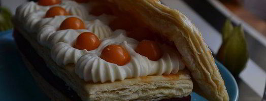 мильфей с брусничным желе с медом, кремом муслин и свежими ягодами. Шаг 7