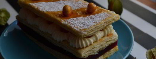 мильфей с брусничным желе с медом, кремом муслин и свежими ягодами. Шаг 8