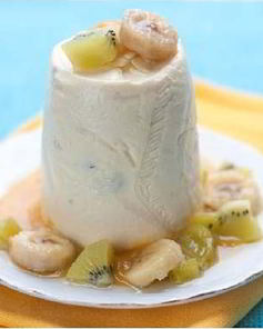 Мороженое из творога с медом и фруктами