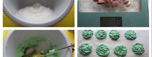 мороженое с кокосово-фисташковой прослойкой и сорбетом из маракуйи. Шаг 3