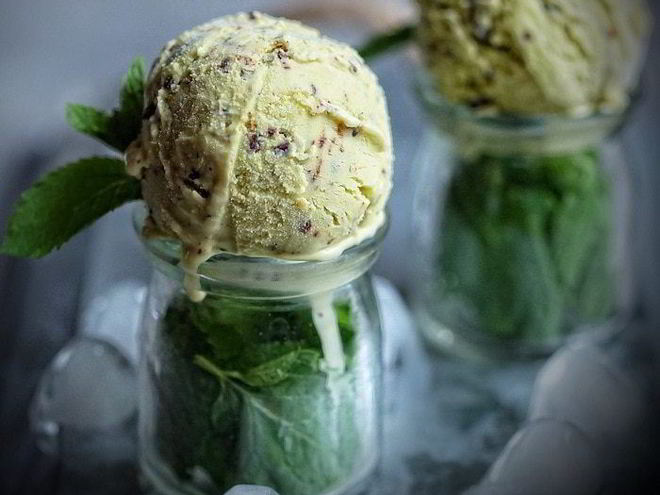 Рецепт мятного мороженого с темным шоколадом