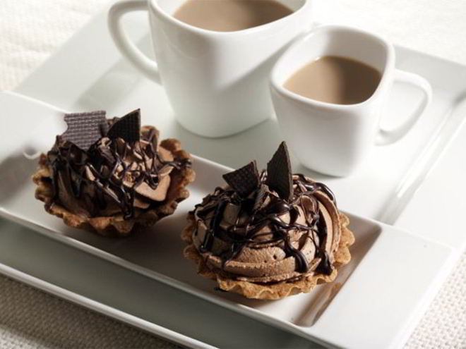 Рецепт бананова-кофейного мусс в корзиночках