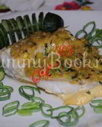 Филе трески, запеченнoе в муссе из лука-порея и базилика