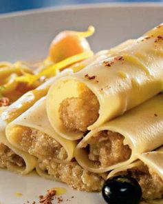 Каннеллони с фруктовым муссом