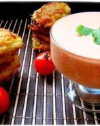 Мусс из запеченных овощей с картофельными оладьями