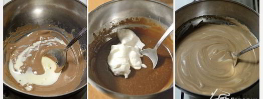 рождественское полено с шоколадным муссом и ягодами. Шаг 5