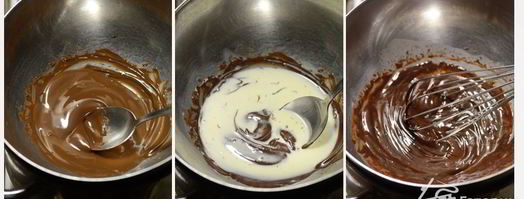 рождественское полено с шоколадным муссом и ягодами. Шаг 7