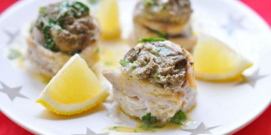 Рыбные рулетики с грибным муссом