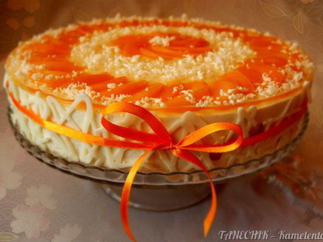 Рецепт торта-мусса с персиками