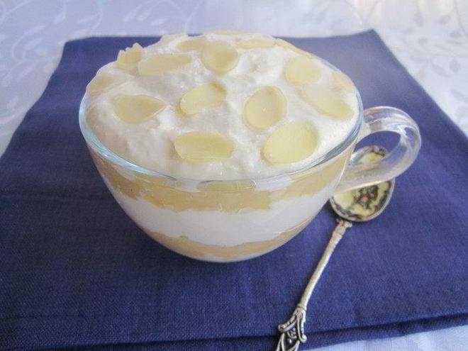 Рецепт творожного десерта с яблочным муссом