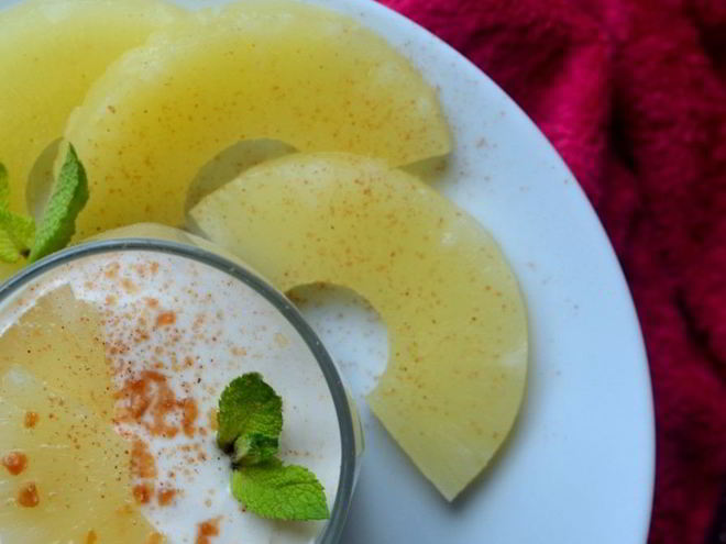 Рецепт творожного мусса с ананасом и карамельными нотами