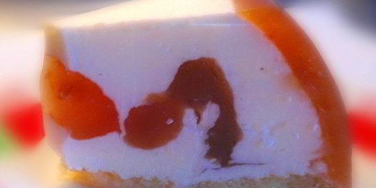 Творожный мусс в персиковом желе