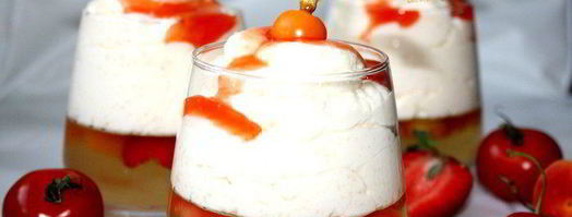 винное желе с нежным рисовым муссом и томатно-ягодным соусом. Шаг 6