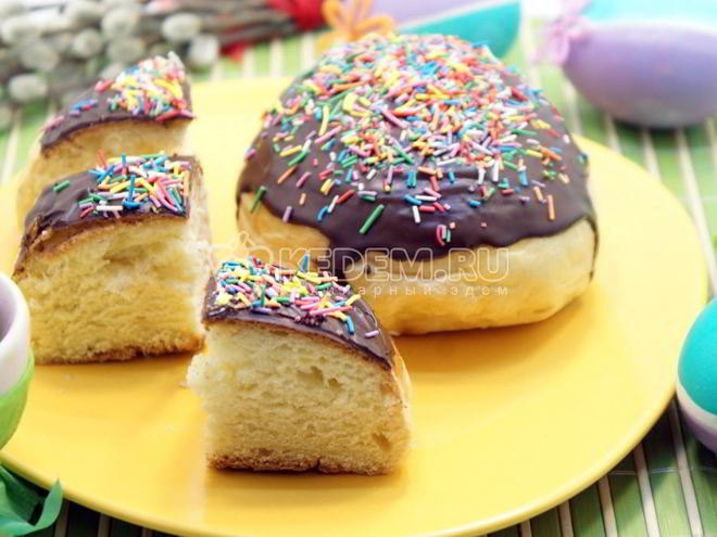 Рецепт кулича с шоколадной глазурью