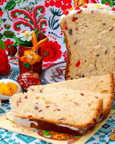Кулич с вяленой клюквой в хлебопечке