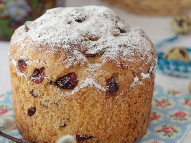 Рецепт кулича творожного с вяленой клюквой