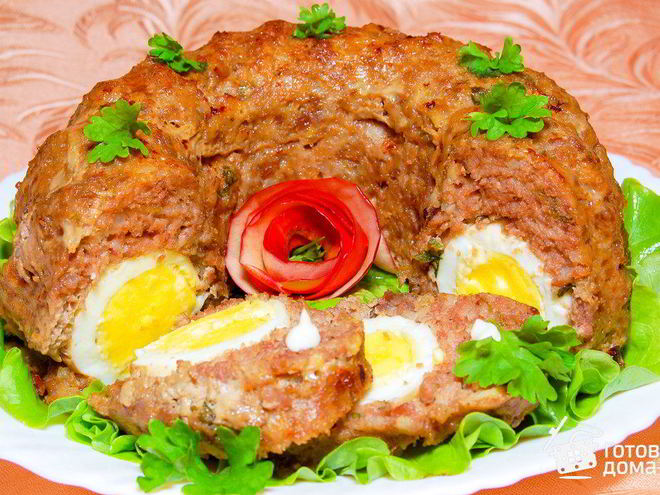 Рецепт пасхального кольца с яйцами