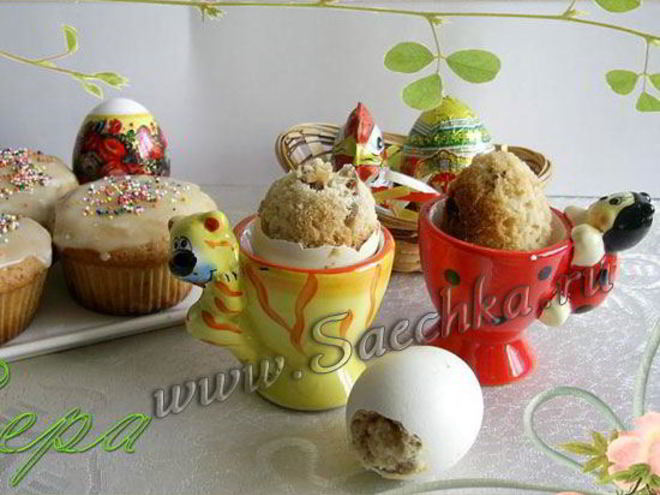 Рецепт пасхальных куличей в виде яиц
