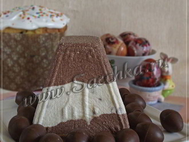 Рецепт полосатой шоколадной пасхи