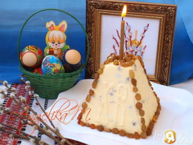 Рецепт творожной пасхи с изюмом и курагой