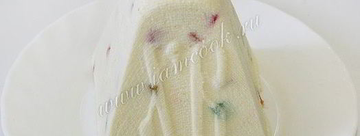 творожная пасха ванильная с цукатами. Шаг 12