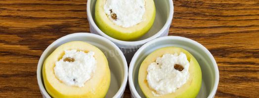 печеные яблоки с творогом в духовке. Шаг 5