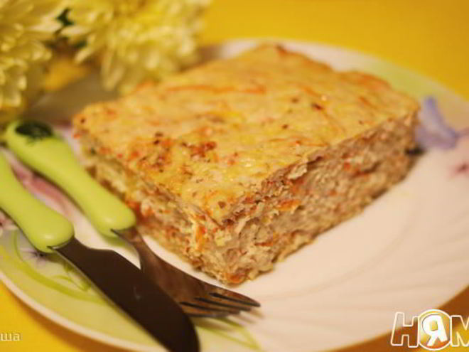 Рецепт пудинга куриного с морковью и творогом