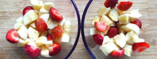 сметанное желе с бананом и клубникой. Шаг 3