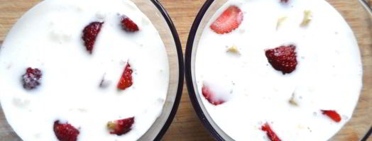 сметанное желе с бананом и клубникой. Шаг 4