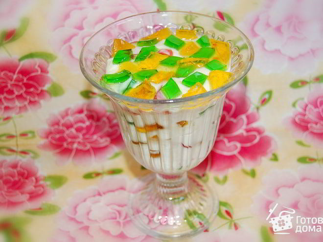 Рецепт сметанного десерта мозаика