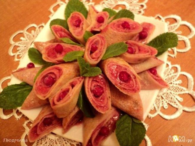 Рецепт блинчиков с ягодным суфле