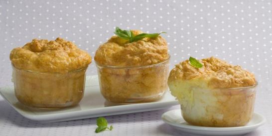 Дважды запеченное суфле с козьим сыром