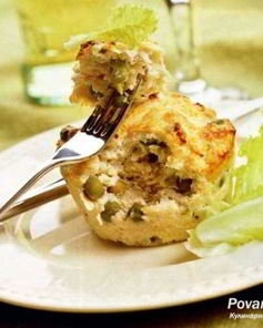 Куриное суфле с зеленым горошком и сельдереем