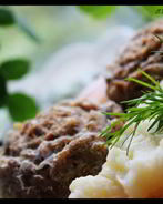 Мясное суфле с персиками