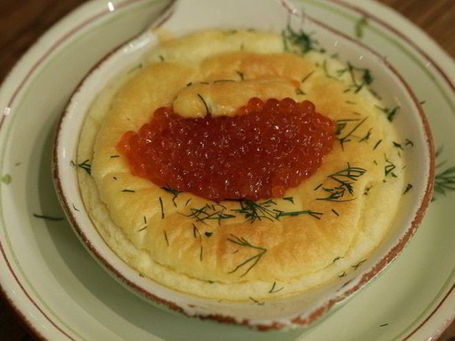 Рецепт сливочного суфле с красной икрой